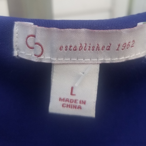 Dress Barn Flowy top attached Cami/Batwing Top sz L Tye Dye Effect Blue/Orange - Picture 5 of 5